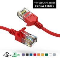3FT CAT6A UTP Slim Ethernet mrežom za pokrenuti kabl 28AWG Crvena, pakovanje