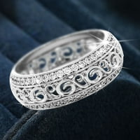 Bacc dodaci Valentinen prsten u unutrašnjosti za djevojke Hollow Micro Poklon prstenovi srebrni 9