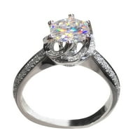 Nakit za nakit Silver SI Clawing Rhinestone Rings Women Fashion Full Diamond circon prsten Dame Jewelry
