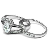Luxe nakit nakit set ženskog čelika od nehrđajućeg čelika venčani prstenovi sa ovalnim kubnim cirkonijom