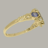 Britanci napravili 18k žuto zlatni prsten sa prirodnim jarko za angažman za angažman i kubični cirkonij