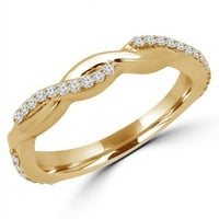 Veličanstvo Diamonds MD190038- 0. CTW okrugli dijamantni Twist poluvremeni vjetar vjenčani prsten u 10k žuto zlato - veličine 6