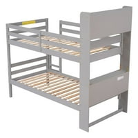 Twin preko dvostrukim krevetima s dva kreveta s polica za ormarić, puni drveni krevet s malim krevetom