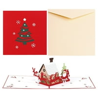 HGW Božićne kartice kutije sa koverte božićne svjetiljke čestitke Božićna kabina izvrsna papirna rezbarenje
