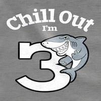 Poklon za godis godina Djevojka Chill Out Shark 3. rođendan TODDLER KIDS majica 2T Mornarice