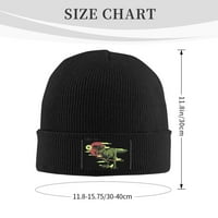 Plit Beanie Hat-Dinosaur Zimske kape Soft topla klasični šeširi za muškarce Žene zelene