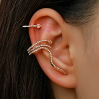 Bulestore metalni set za uši u obliku zmije, kreativne dijamantske nepravilne trodimenzionalne naušnice