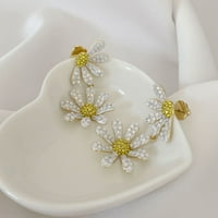 Toyella Slatka elegantna daisy cvijeća naušnica za žene modne uši nakit oprema bakrene zlatne minđuše