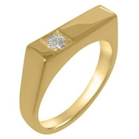 Britanci izrađeni čvrstih 9k žutog zlatnog prirodnog dijamantskog ručnog prstena - veličine opcija -