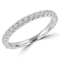 MD170434- 0. CTW Okrugli dijamantni poluvremeni vječni prsten za vjenčanje u 14k bijelo zlato - veličine