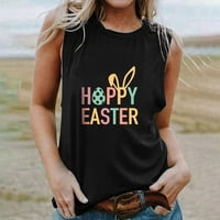 Uskršnje košulje za žene Sretno uskrsno pismo tiskane rezervoare vrhunske majice COMFY majica casual