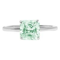1.0ct Asscher Cut zeleni simulirani dijamant 14k bijelo zlato graviranje izveštaja godišnjice Angažovanje