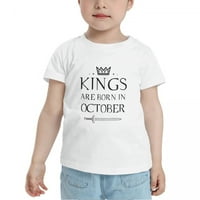 Kraljevi su rođeni u oktobru smiješne majice mališane za dječake
