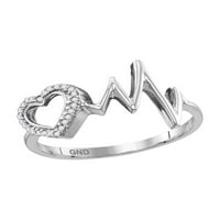 Jewels Sterling Silver Žene Okrugli dijamantski Srčani prsten za srce CTTW