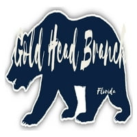 Zlatna grana za glavu Florida Suvenir 3x frižider Magnet Medvjed dizajn