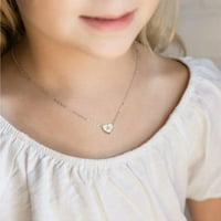 Početna ogrlica od srca za djevojčice Žene Dainty Cubic cirkonija Početna privjesna ogrlica za žene