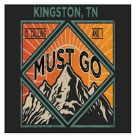 Kingston Tennessee 9x suvenir Drveni znak sa okvirom mora ići na dizajn
