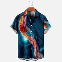 CLlios muške geometrije tisak Havajske košulje casual rever gumb dole majice Ljetni kratki rukav Tee