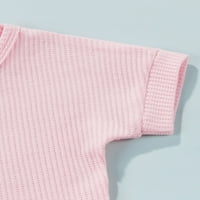 Inevenn Toddler unise Baby Boy Girl Ljetna odjeća Majica kratkih rukava Majica + kratke hlače pleteno