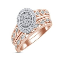 CTTW Okrugli rez prirodni dijamantni okvir mladenka za mladenke Vjenčani prsten u 14K ružičastog zlata