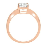 2. CT sjajan blistavo Clear Simulirani dijamant 18k ružičasto zlato pasijans prsten sz 7.25