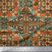 Soimoi Poly Georgette tkanina Mandala Kaleidoskop Ispis tkanina sa dvorištem širom