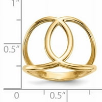 Finest zlato 14k žuto zlato polirani prsten - veličine 7