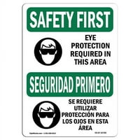 Prijava OS-SF-A-1824-L- in. OSHA Sigurnost Prvi znak - Zaštita očiju potrebna dvojezičnost