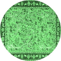 Ahgly Company u zatvorenom okrugom Smaragd zelene tradicionalne prostirke, 3 'okrugla