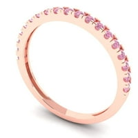 0. CT sjajan okrugli rez simulirani ružičasti dijamant 18k ružičasta zlatna benda sz 9.25