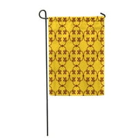 Formirana smeđa Fleur de LIS na zlatnom otvorenom metalnu ogradu Moderna za drugu vrtnu zastavu Dekorativna zastava kuće Baner