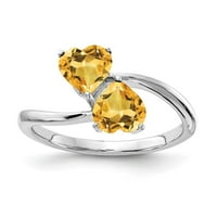 14k bijeli zlatni citrinski prsten