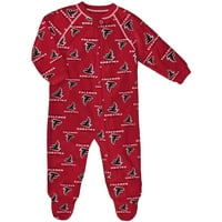 Dojenčad Crvena Atlanta Falcons Raglan puni zip spavaći