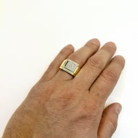 0,25ctw Natural Diamond 10k žuti zlatni kvadratni prsten