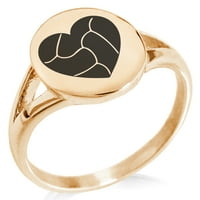 Nehrđajući čelik ljubavni odbojkaški srčani minimalistički ovalni vrhunski polirani prsten izjave