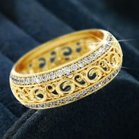 Heiheiup Inlay Valentinovo Poklon Micro Hollow za devojku Dan zvona za prstenje podesivi prsten