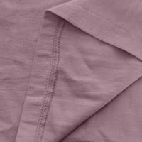 Vrhovi dugih rukava za ženska modna gumba Solid Boja majica Dugi rukavi Bluza Okrugli vrat Ležerne prilike