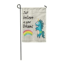 Unicorn Rainbow zvjezdice i tekst vjeruju u vaše snove Ova zastava za zastava beba ukrasna zastava kuće