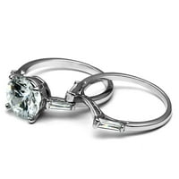 Luxe nakit nakita set od nehrđajućeg čelika ženskih vjenčanih prstena sa kubnim cirkonijom, veličine