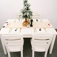 Božićni stol trkač Santa snjegovinski posteljina za vez za veznjak stolnjak stolnjak placemat
