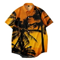 Muška havajska majica kratki rukavi ispisani gumb dole ljetne majice na plaži
