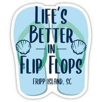 Fripp Island South Carolina Suvenir Vinil naljepnica za naljepnicu Flip Flop dizajn