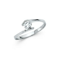 Jewels 14k bijelo zlato okruglo kubične cirkonije CZ zaručničke prstene veličine 8