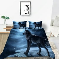 Modna posteljina Poklopac za posteljinu 3D Wolf tiskani komprežni poklopac sa jastučnicom za kućni krevet,