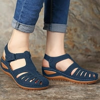 Lydiaunistar Woman Ljetni modni casual sandale Ležerne prilike ravne cipele s punim bojama Plava 6