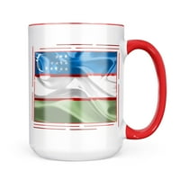 Neonblond Uzbekistan 3D zastava poklon za ljubitelje čaja za kavu