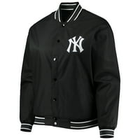Ženski JH dizajn Black New York Yankees Plus Veličina Veličina prevrće sa punom jaknom