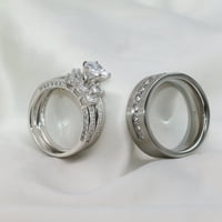 Vjenčani prsten setovi njegove i njene parove žene Diamond Sterling srebrni čovjek titanijumski vjenčani