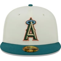 Muški novi Era krem ​​Los Angeles Angels Chrome Evergreen 59Fifty ugrađeni šešir