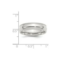 Bijeli sterling srebrni prsten za vjenčanje Milgrain Udobnost pola kruga